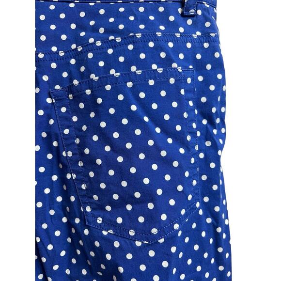 Lauren Jeans Co. Ralph Lauren Size 10 Blue White Polka Dot Capri Pants - Picture 11 of 13